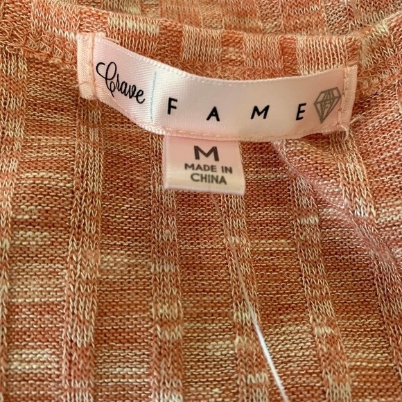 Crave Fame Peach Orange top sleeveless front twist top size M - Picture 3 of 10